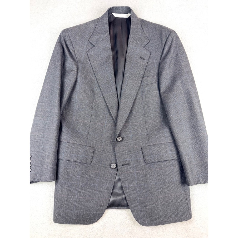 Men's Suit 37 Short Gray Blazer Flat Front Pants 30 Waist 26‎ Inseam Business